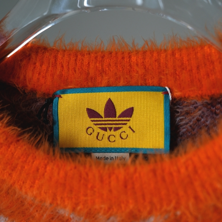 Gucci adidas聯名橘色毛衣 M號