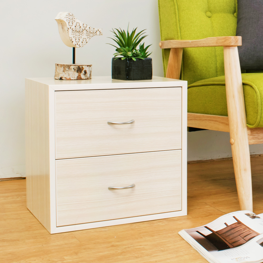 南亞塑鋼-1.3尺二抽收納櫃/床頭櫃/置物櫃