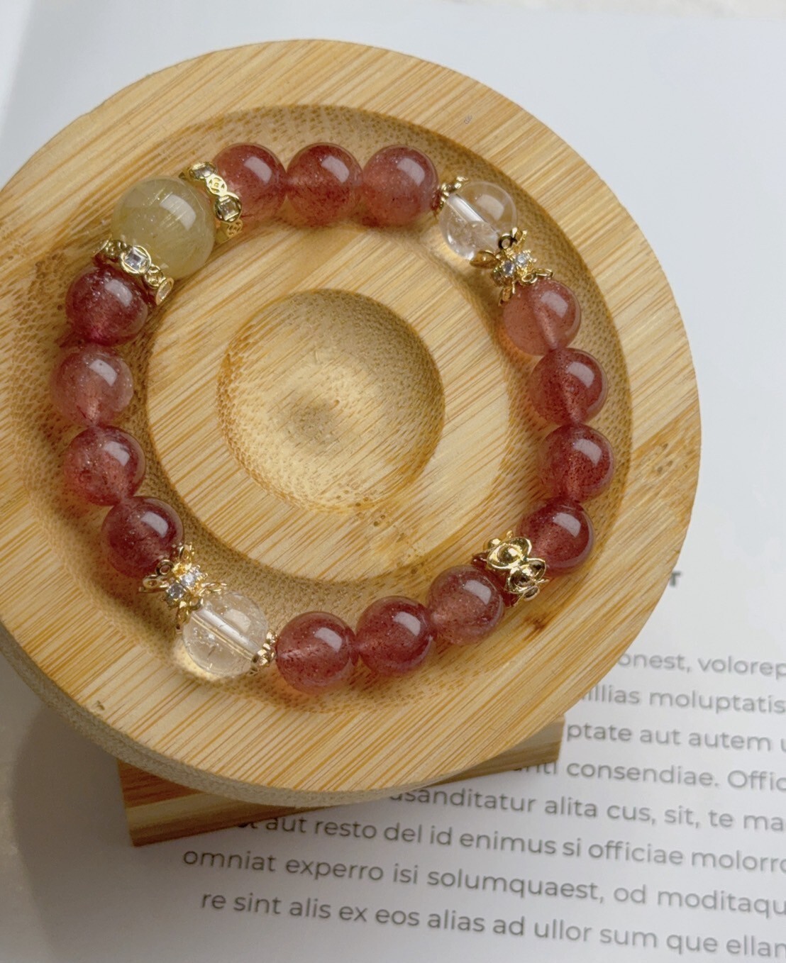 鈦晶/草莓水晶/白阿賽水晶手鍊