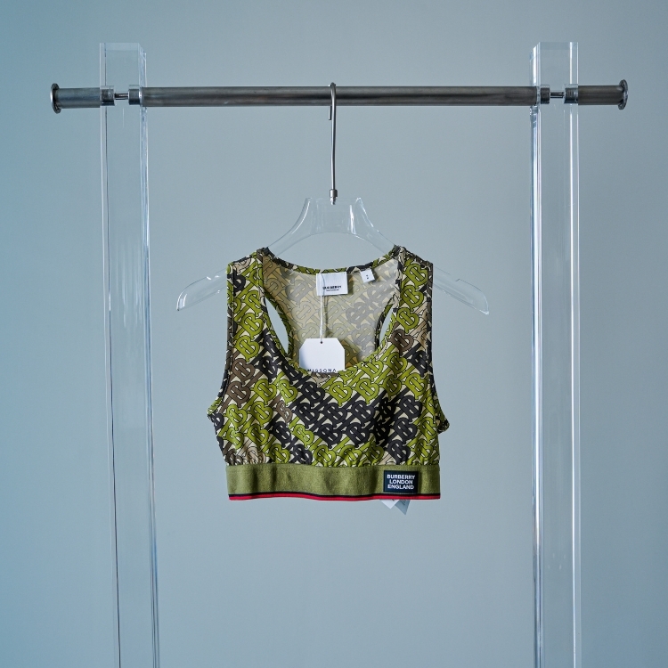 Burberry 綠色滿版LOGO背心