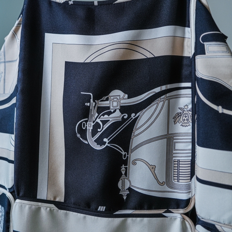 Hermes 黑白幾何吊帶連身裙