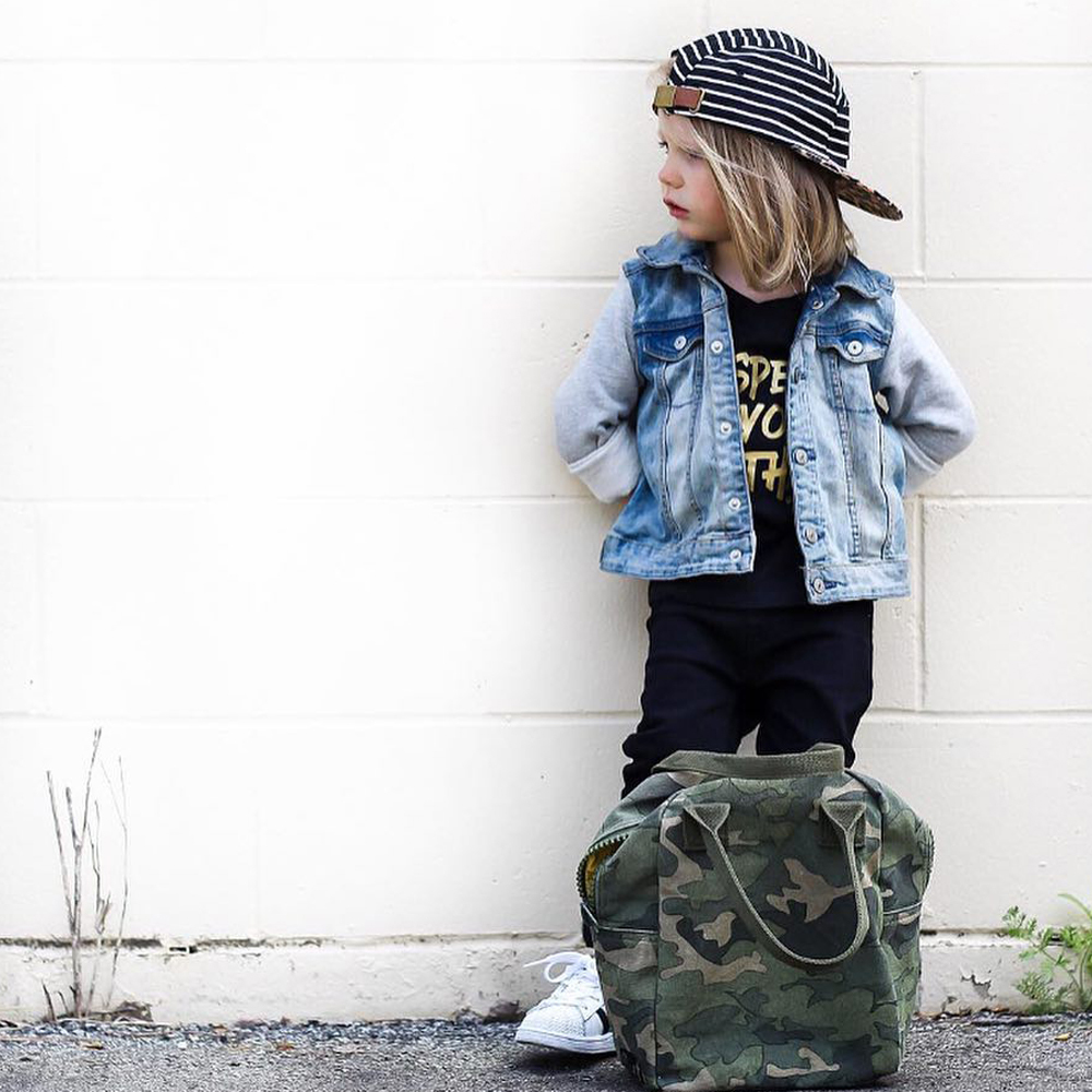 拉鍊隨手袋【迷彩風】-加拿大Fluf有機棉