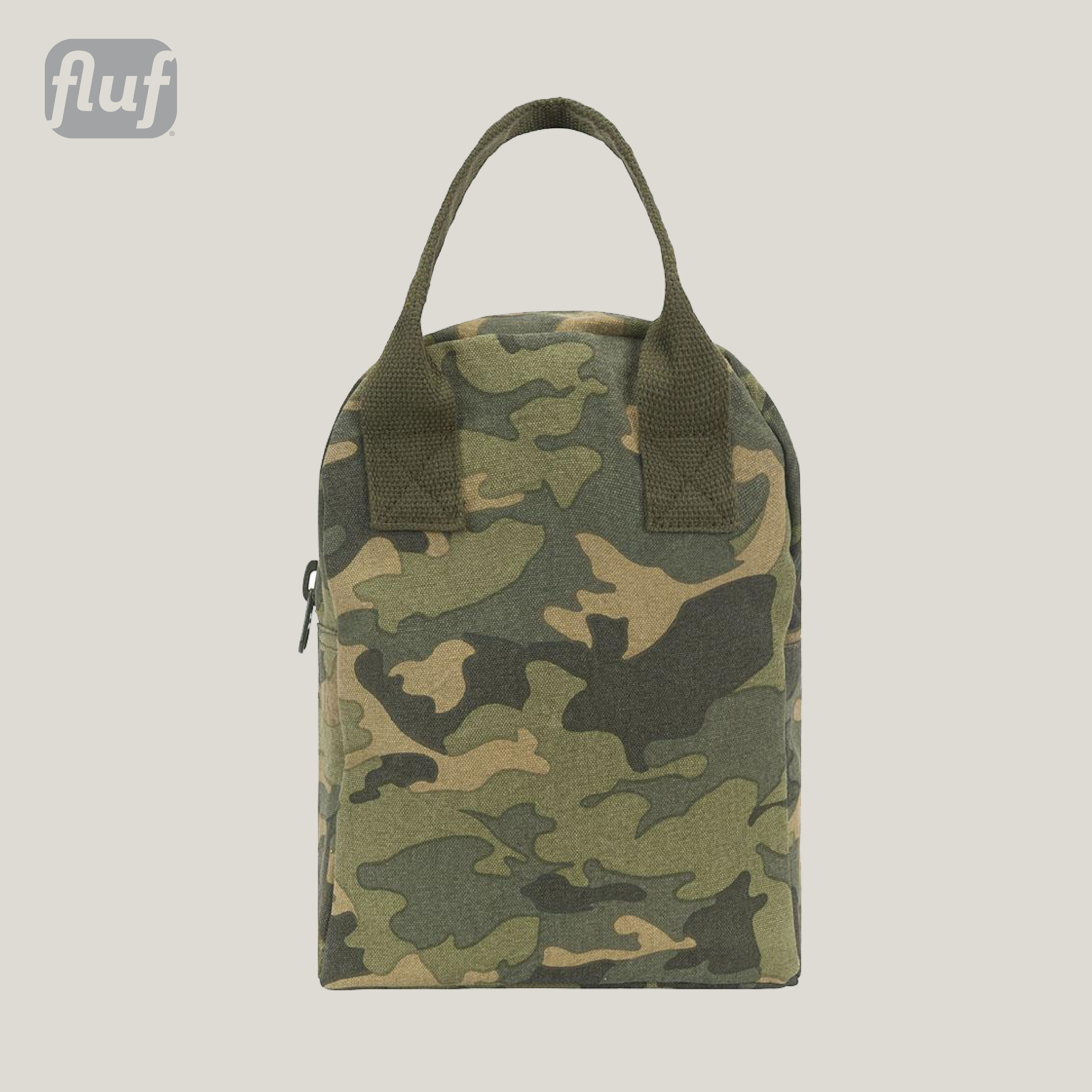 拉鍊隨手袋【迷彩風】-加拿大Fluf有機棉