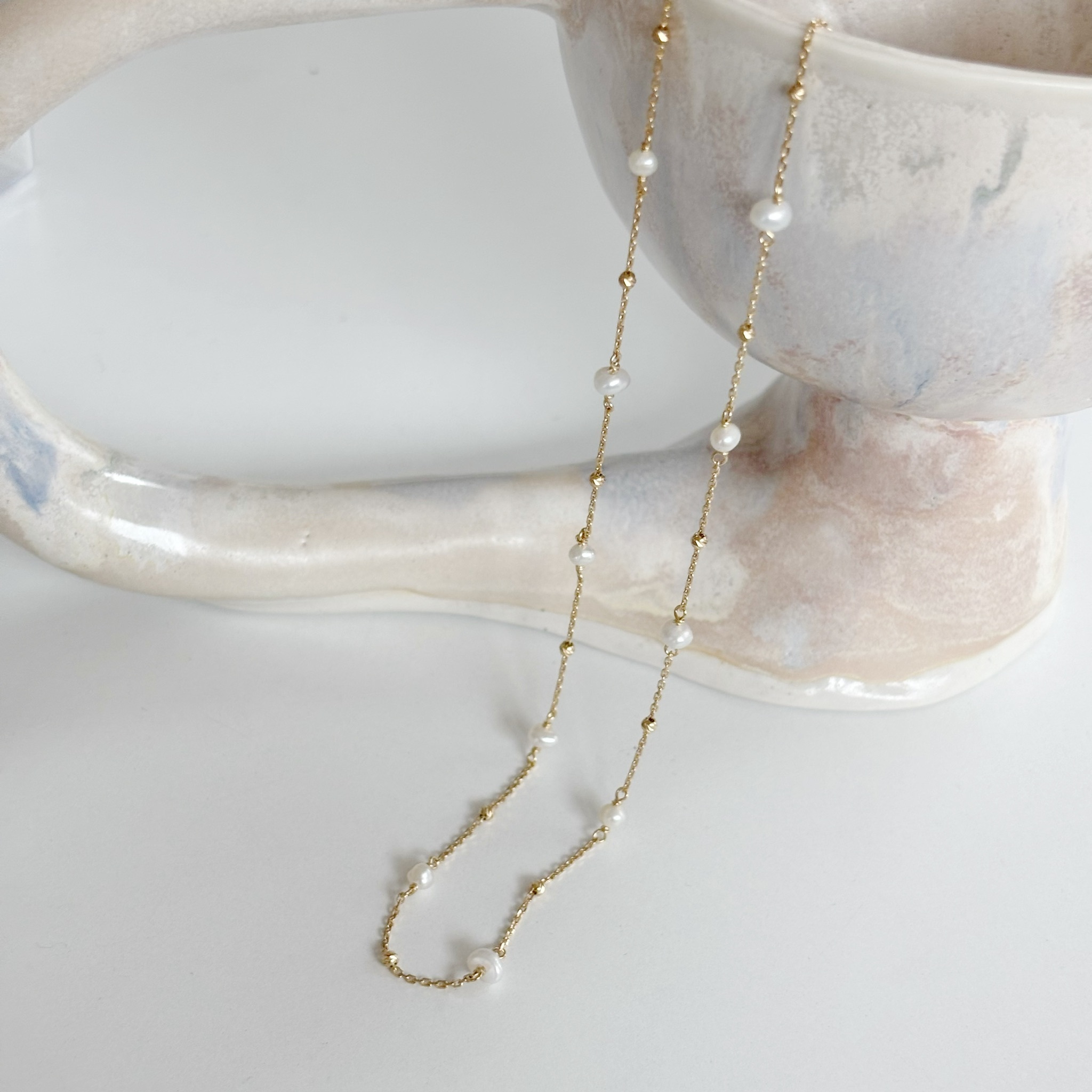 不規則珍珠cutting ball 項鍊