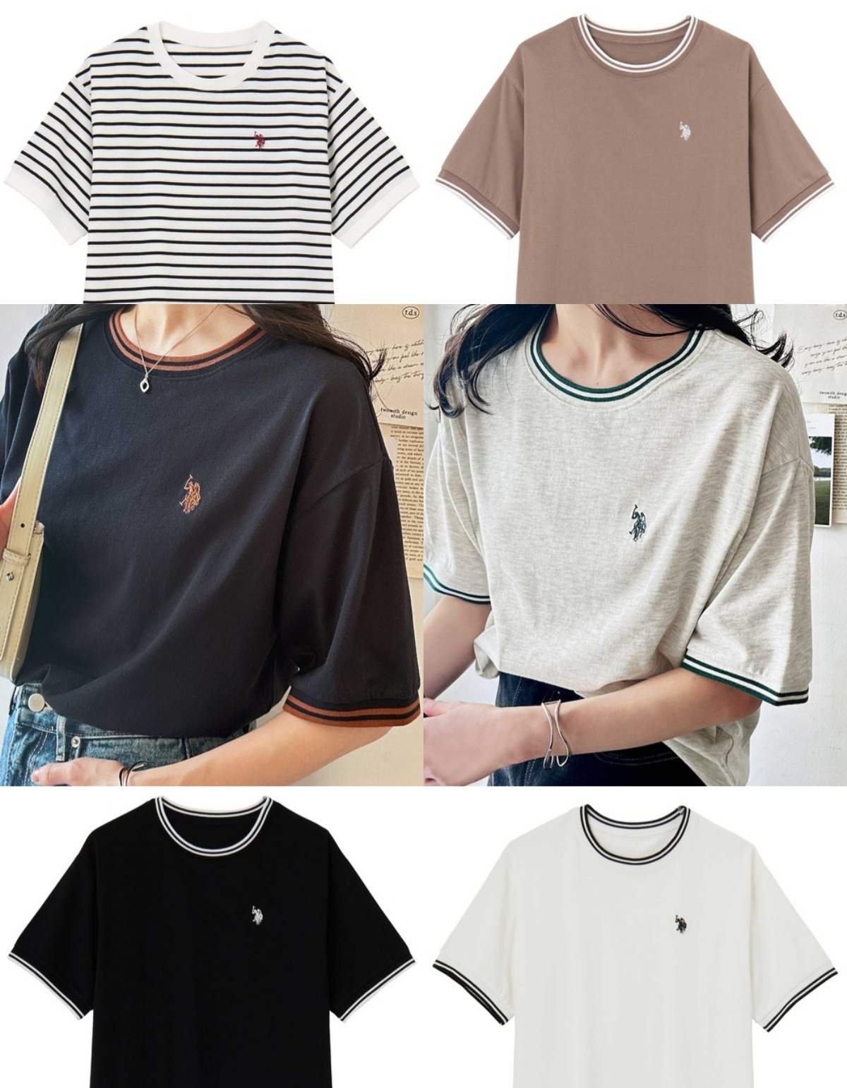 限時特價預購┃U.S. POLO ASSN. 別注 刺繡 滾邊 線條 短袖 上衣