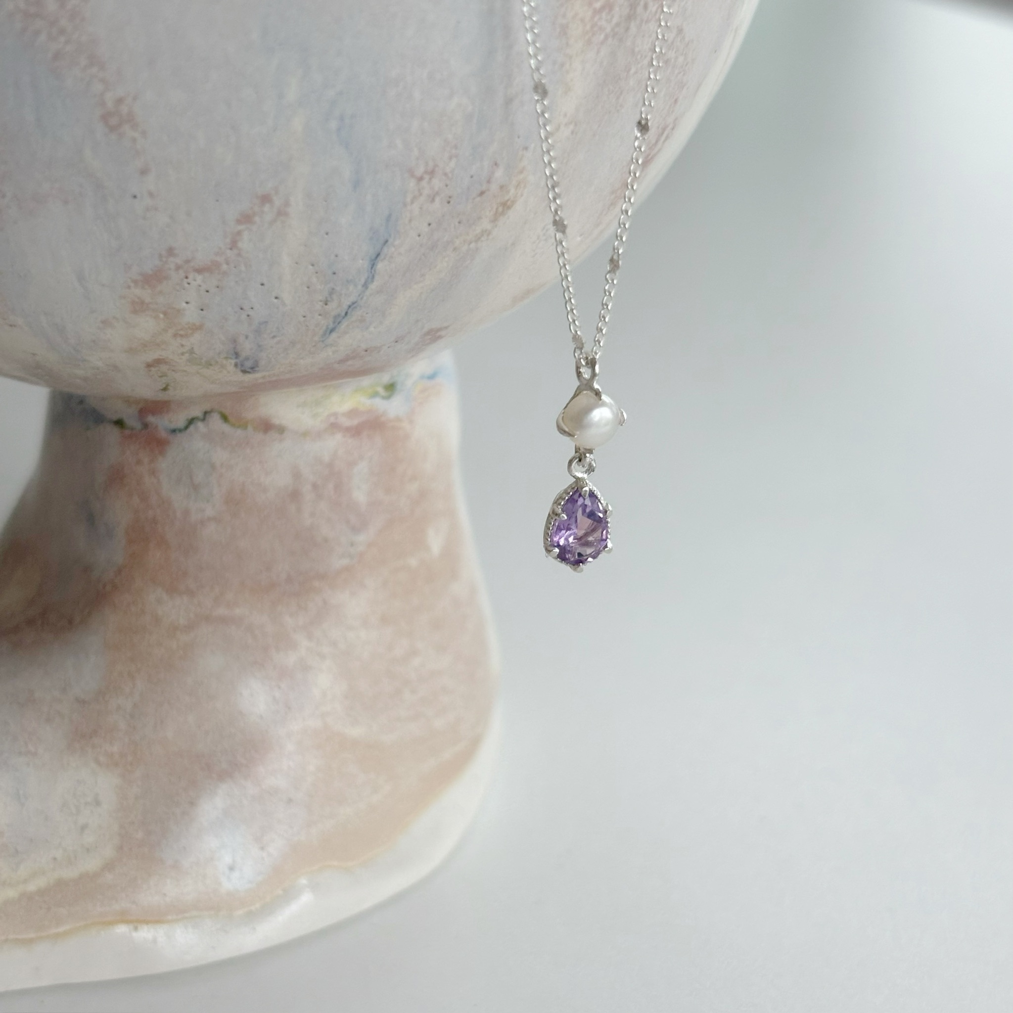 Pearl tear紫水晶項鍊