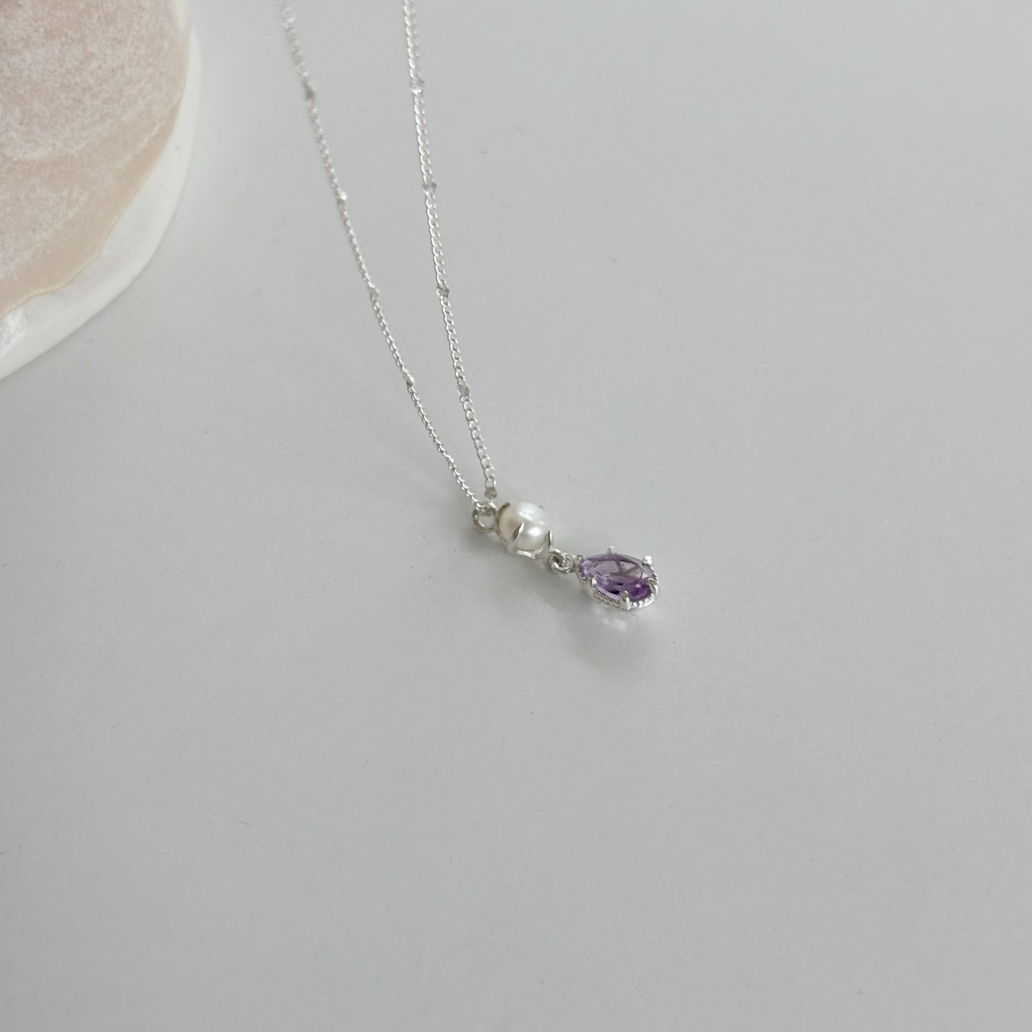 Pearl tear紫水晶項鍊