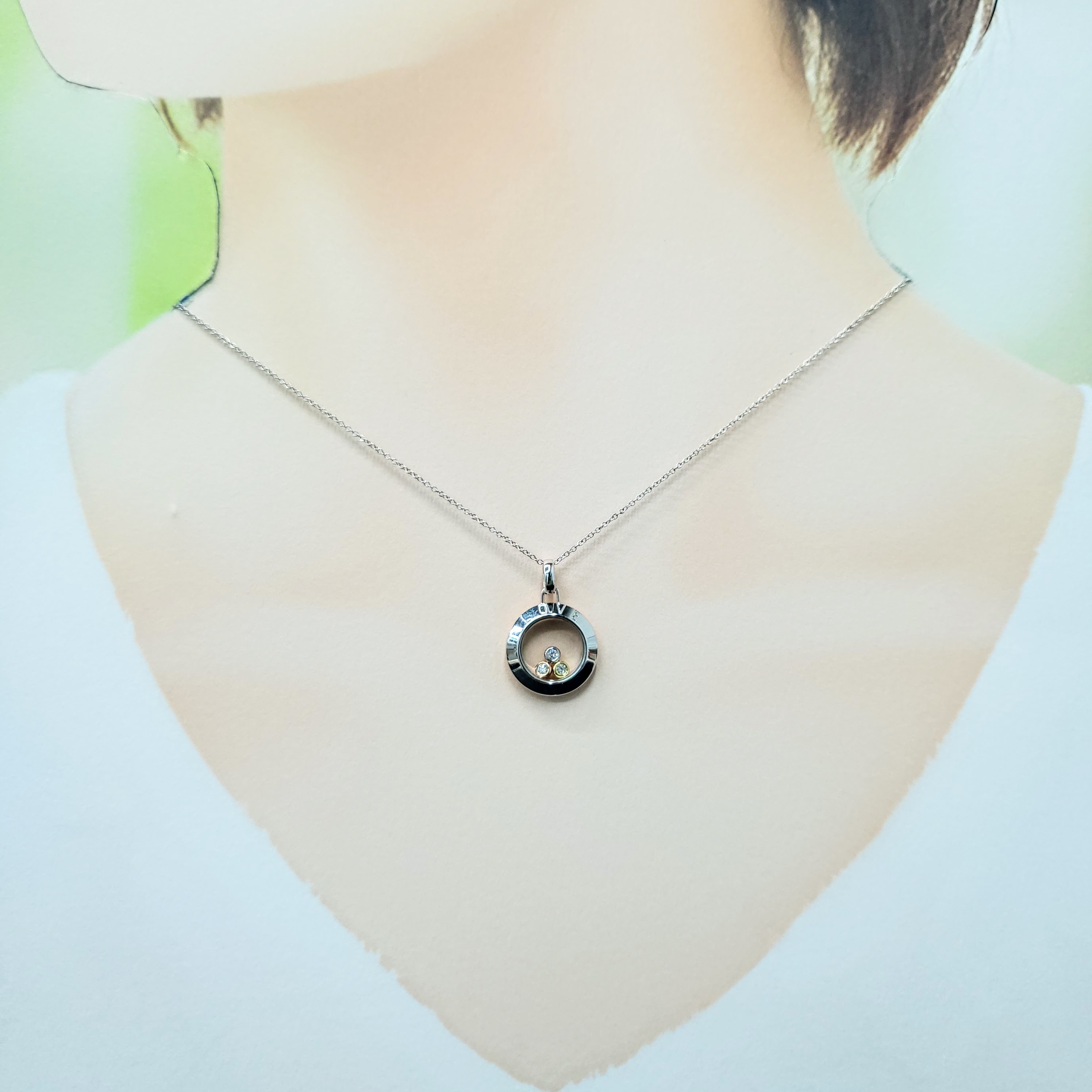 全新18K金6份鑽石吊墜