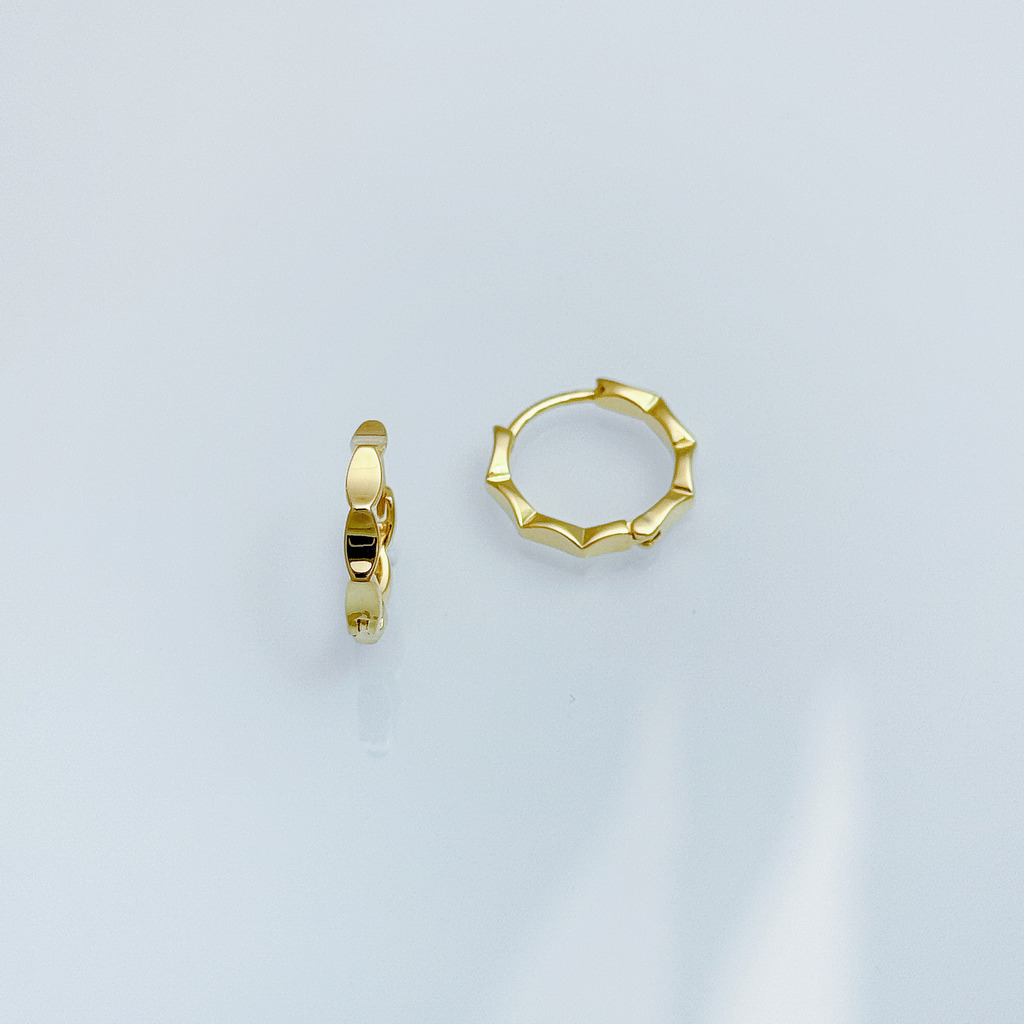 金色橢圓拼接耳環