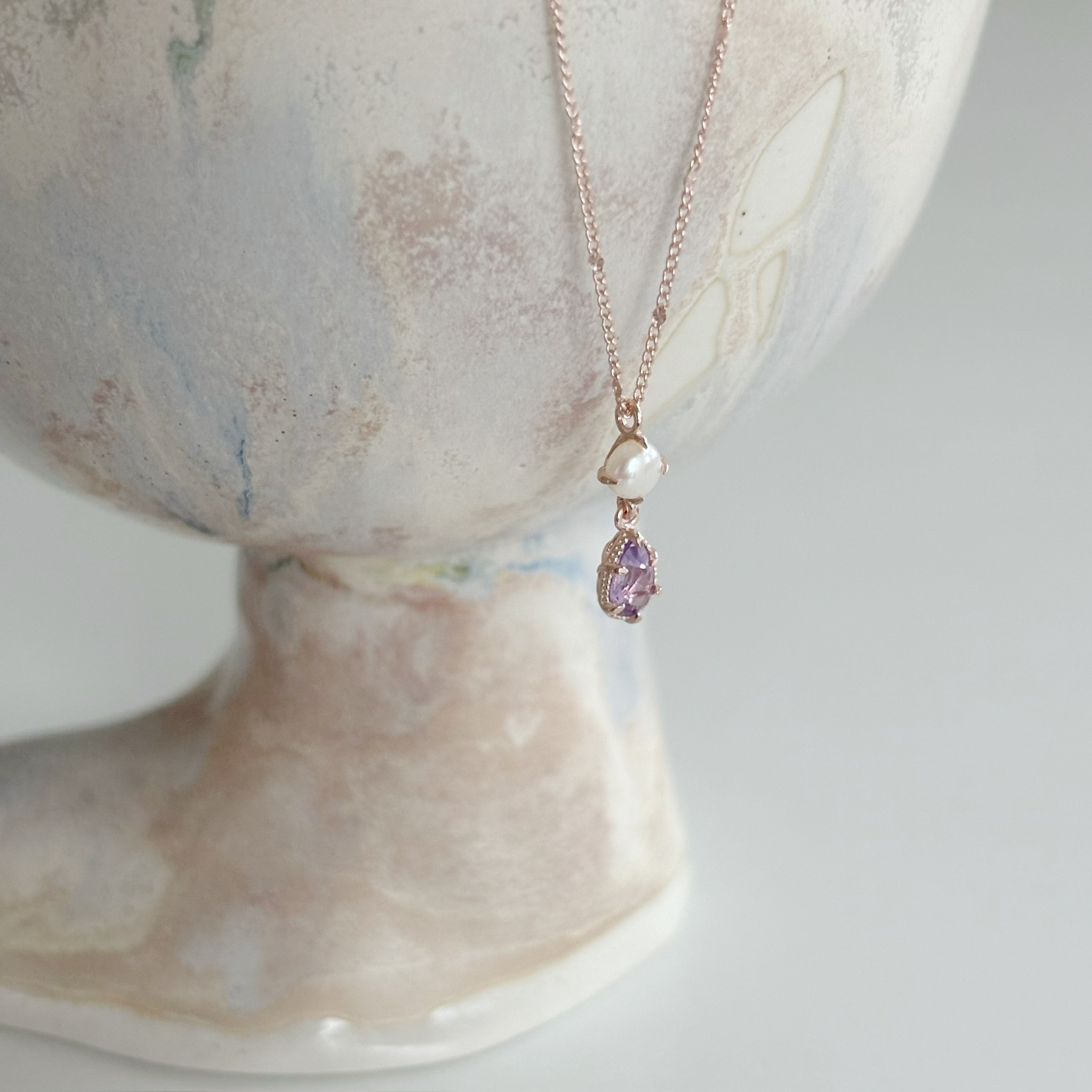 Pearl tear紫水晶項鍊