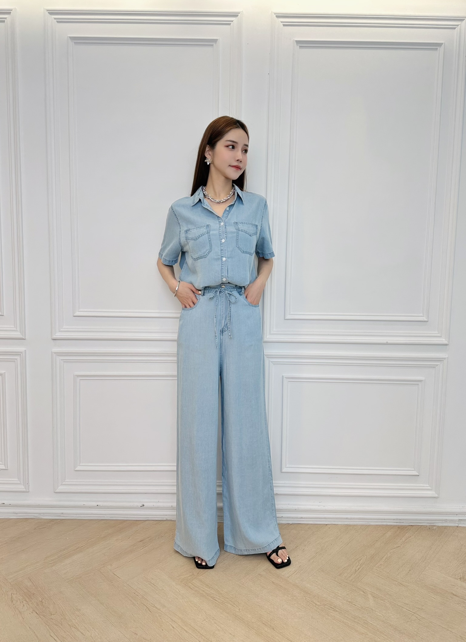 涼感軟料牛仔套裝