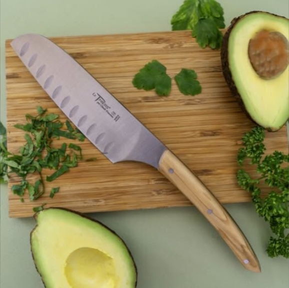 DOZORME Thiers Cuisine| 橄欖木三德刀13公分 - 防沾粘設計刀面