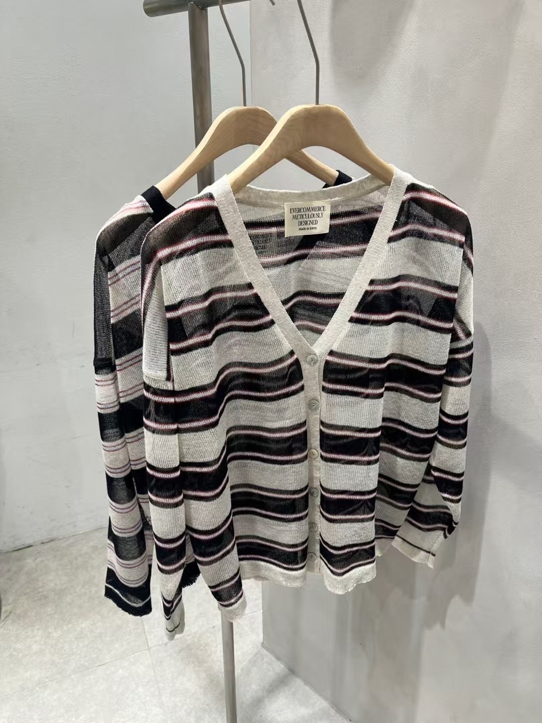 夏日薄針織間紋小外套