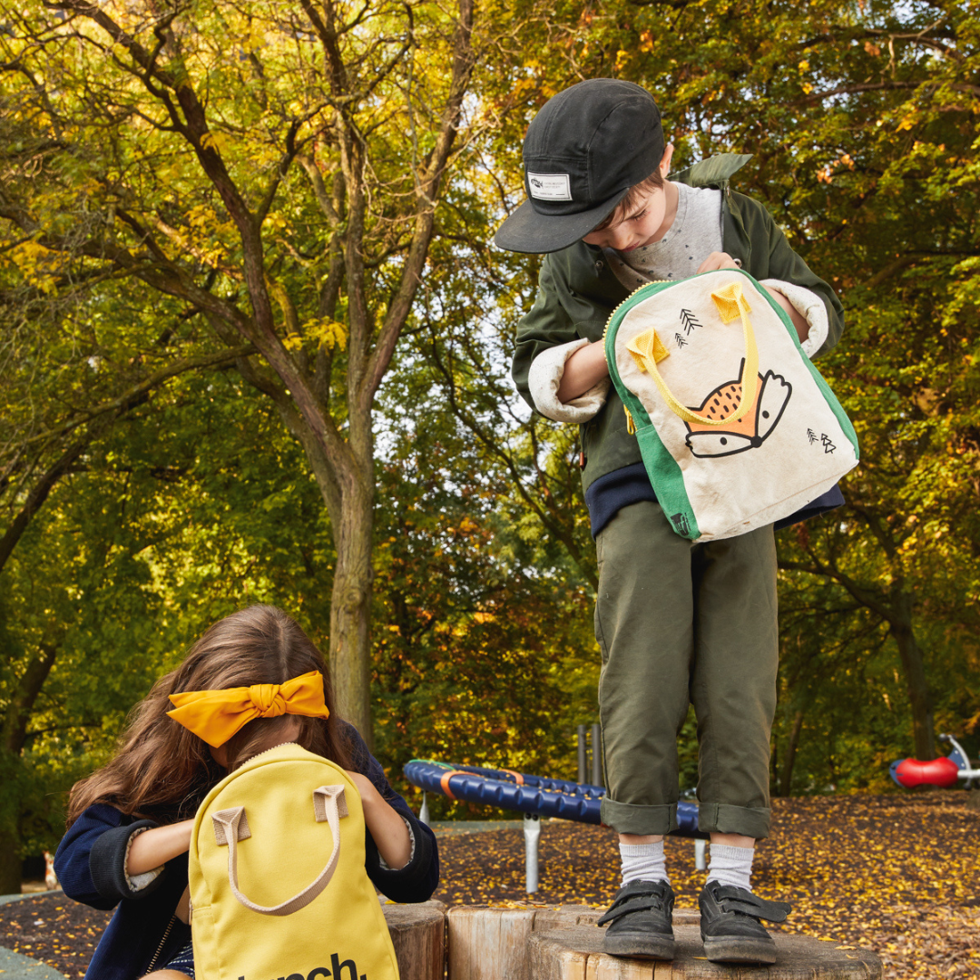 拉鍊隨手袋【森林小狐】-加拿大Fluf有機棉