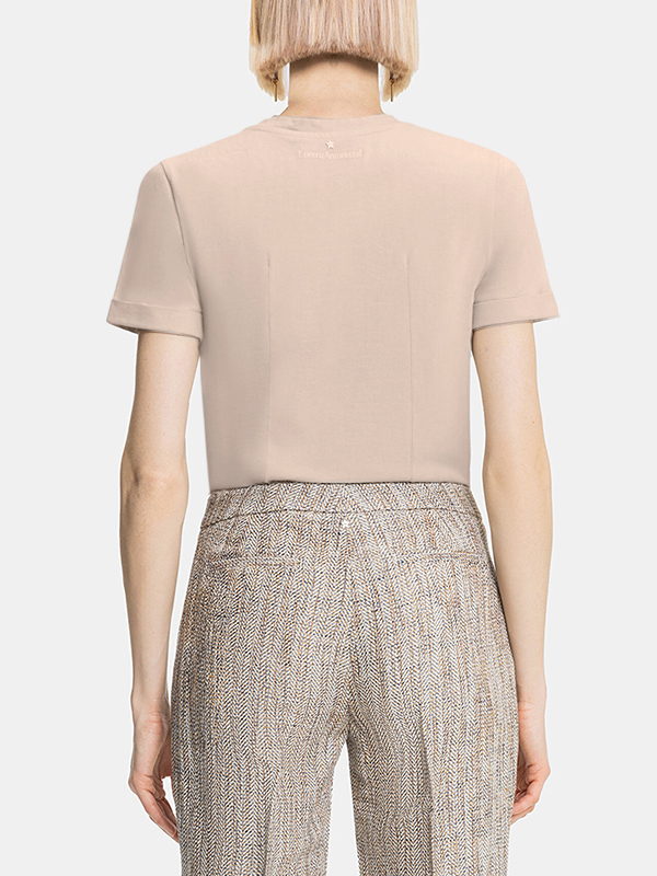 LORENA V領T恤(沙色)