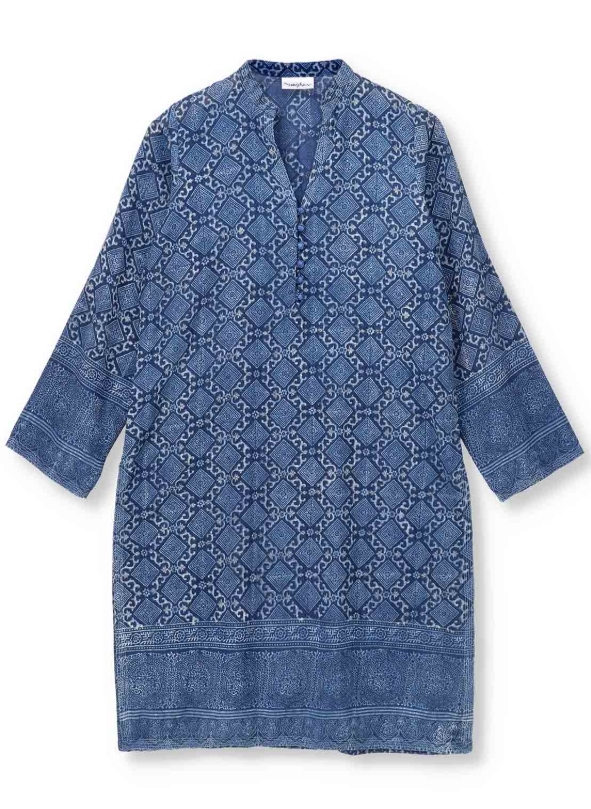 蓋染｜Indigo Ajrak Tunic 罩衫 51｜巴基斯坦