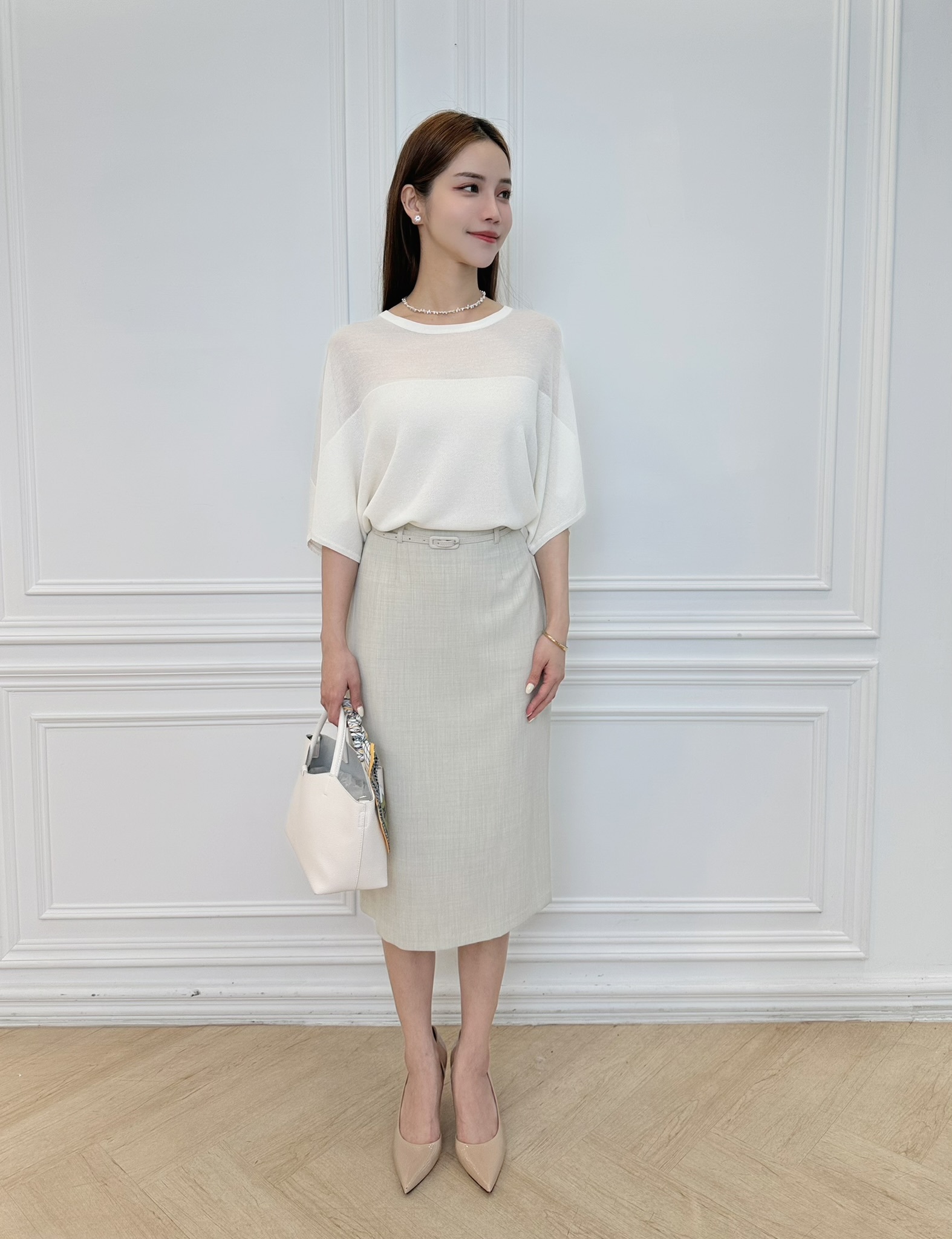 顯瘦腰帶窄裙(夏)