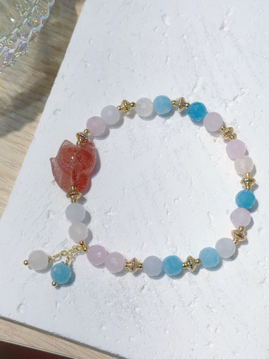 草莓水晶狐仙/天河石手鍊