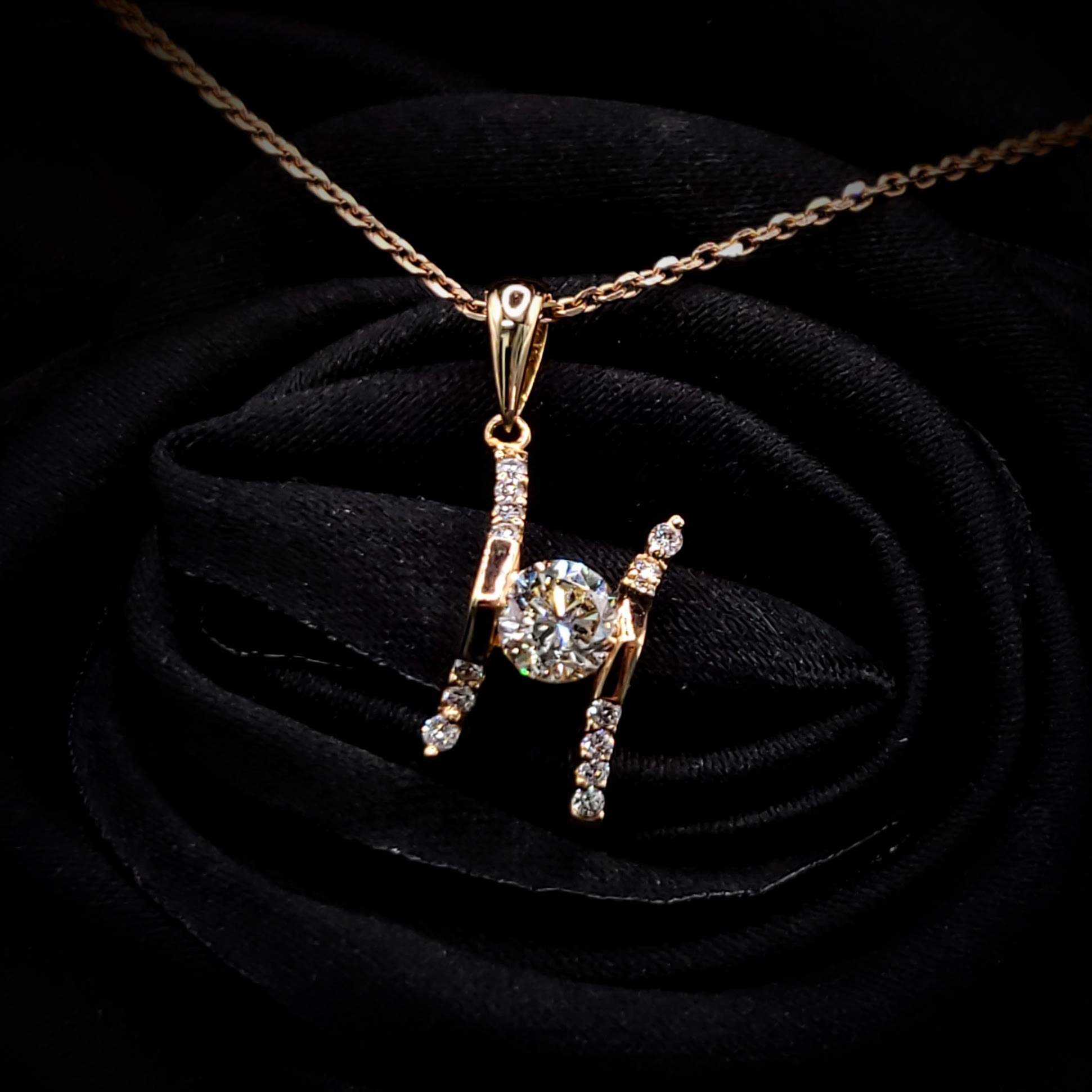 18K Rose Gold 0.59ct Diamond Pendant