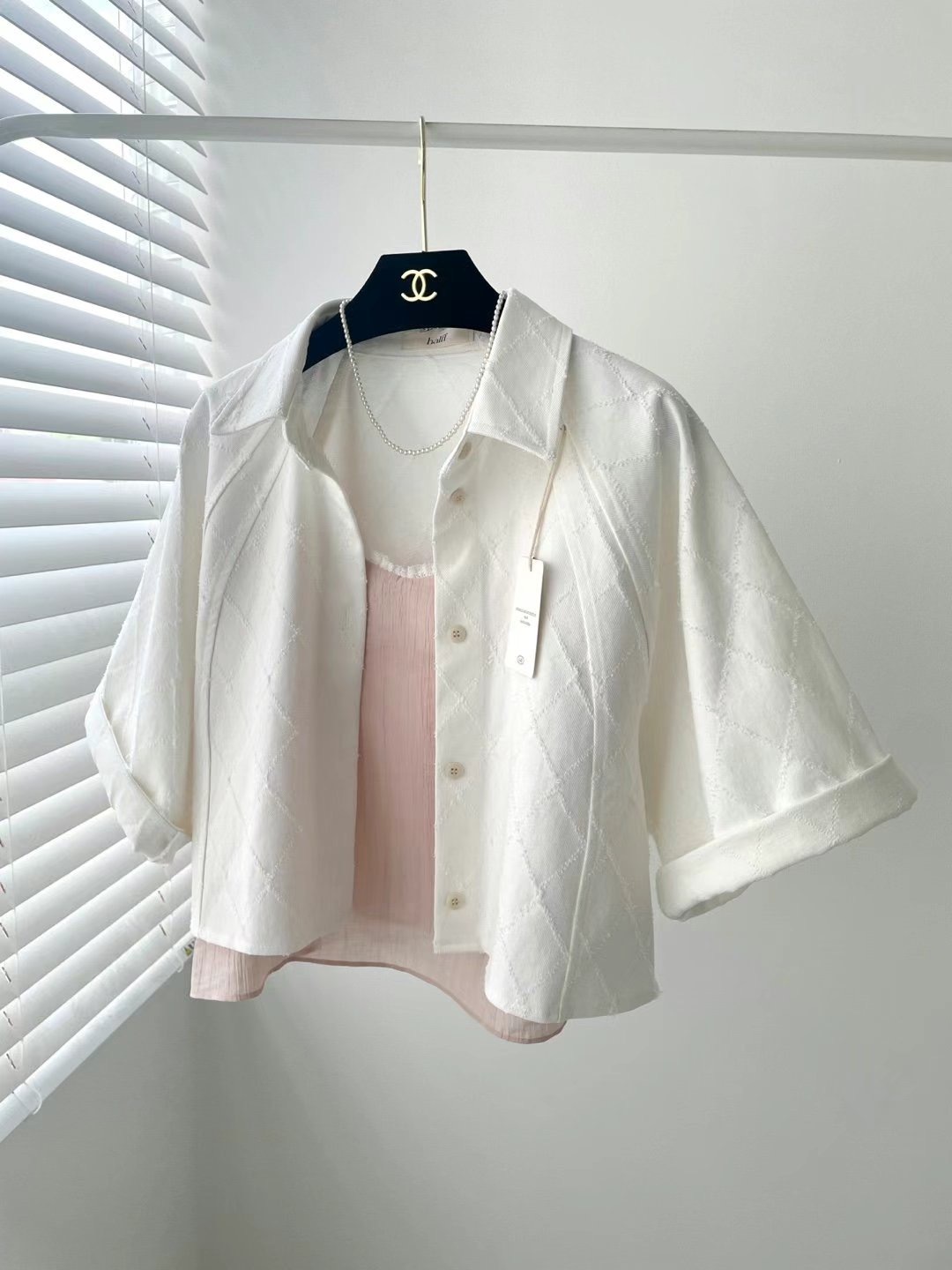 小香風菱格紋蘇蘇牛仔外套