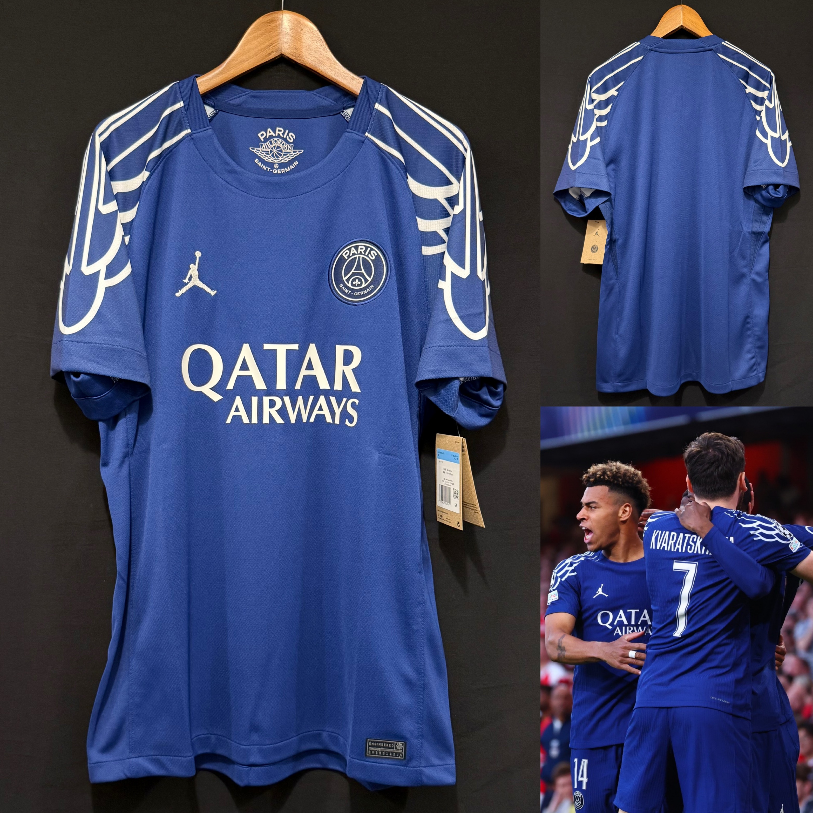 (全新有牌) PSG 巴黎聖日耳門 2024-2025 Nike x Jordan 四客球衣