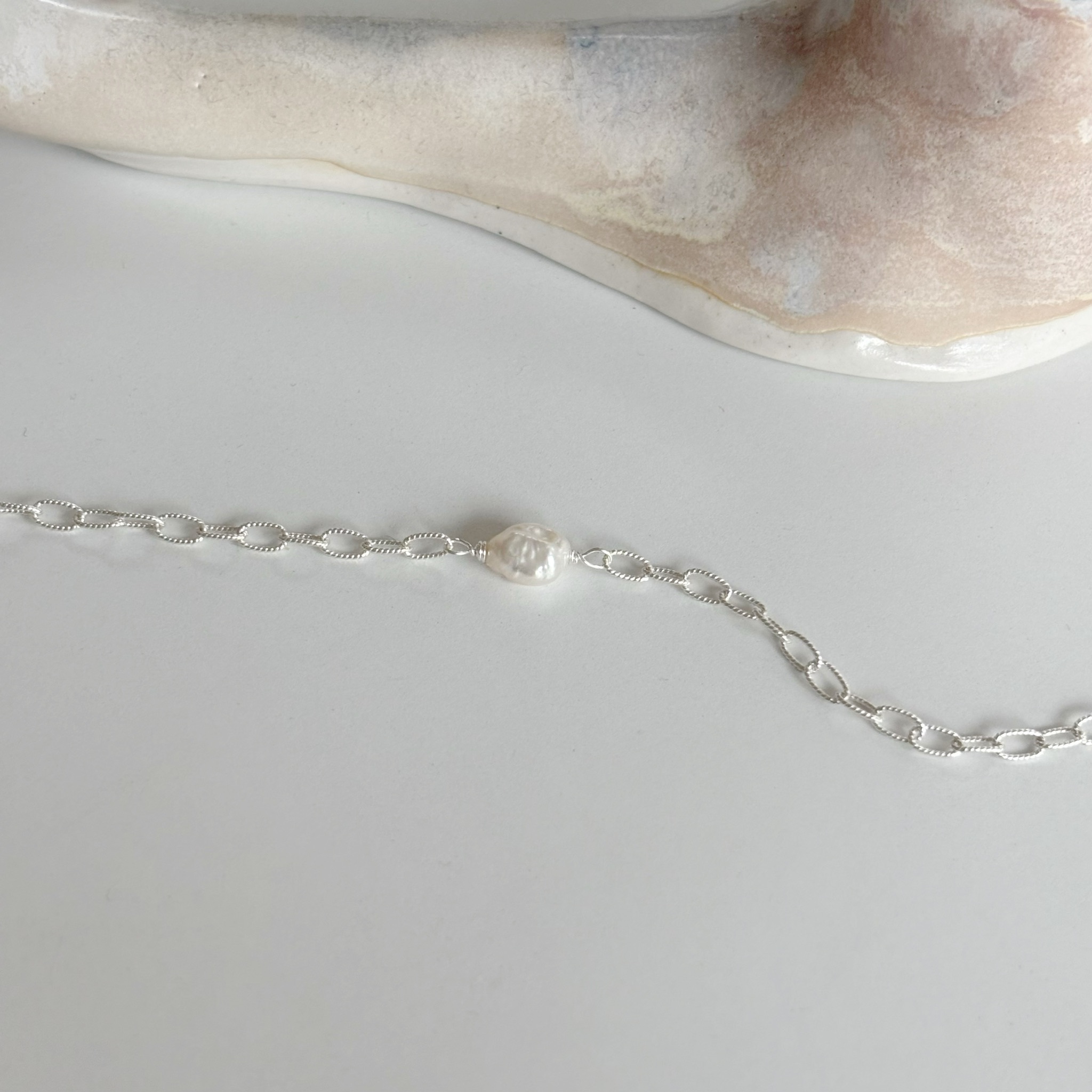 異形珍珠麻花手鍊