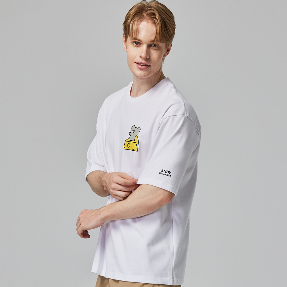 ANDY THE MOUSE,ANDY,安迪老鼠,T恤,厚磅T,重磅純棉T,寬版T,挺版短T,男女共版T,寬版T,棉T,精梳棉,印花T恤,潮流T恤,日系插畫T,中性T恤,親膚棉T,夏季T恤,扎實,柔軟,不悶熱,親膚