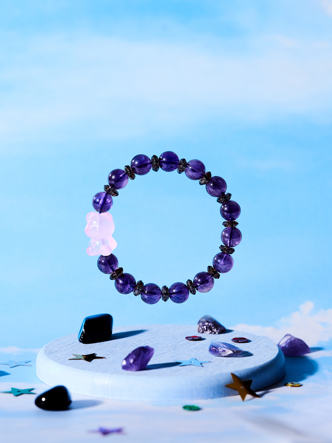 紫晶小熊守護手鍊｜穩定情緒 × 陪伴安心成長