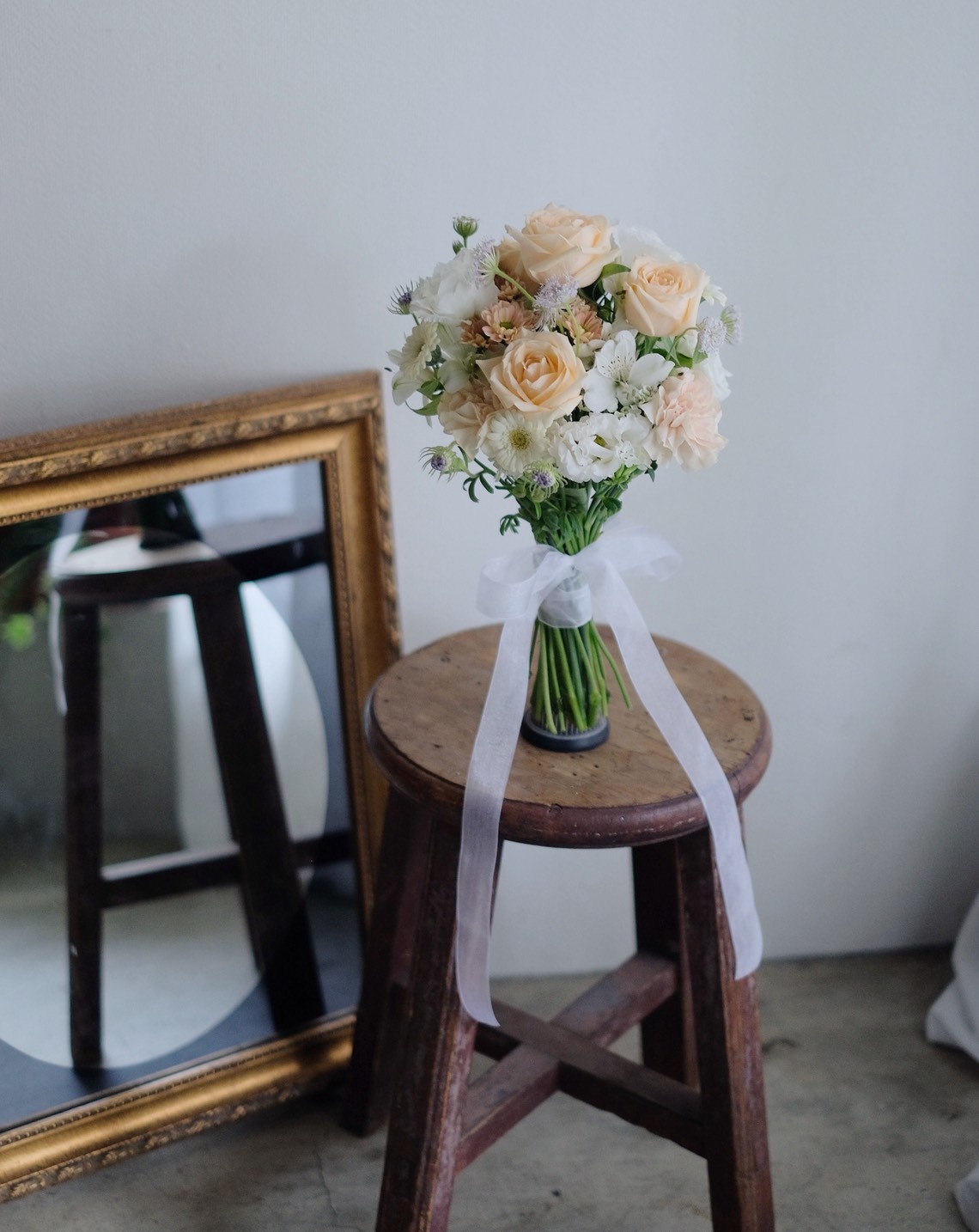 香檳色經典圓形捧花