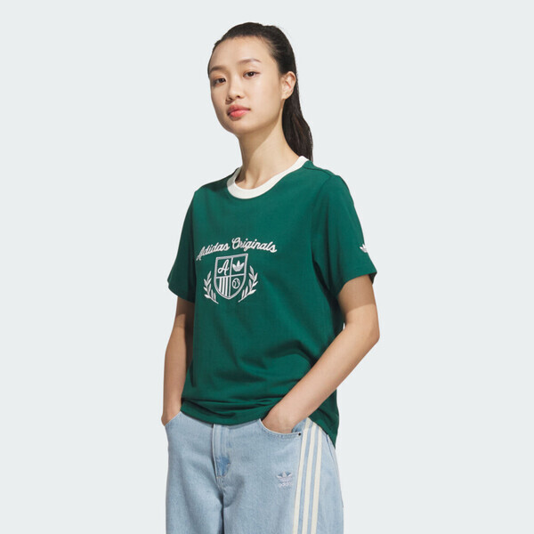 Adidas Cc Ss Tee W JM8010 女 T恤 運動上衣 休閒短袖 綠 白 亞版