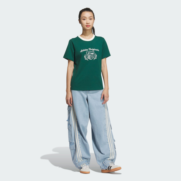 Adidas Cc Ss Tee W JM8010 女 T恤 運動上衣 休閒短袖 綠 白 亞版