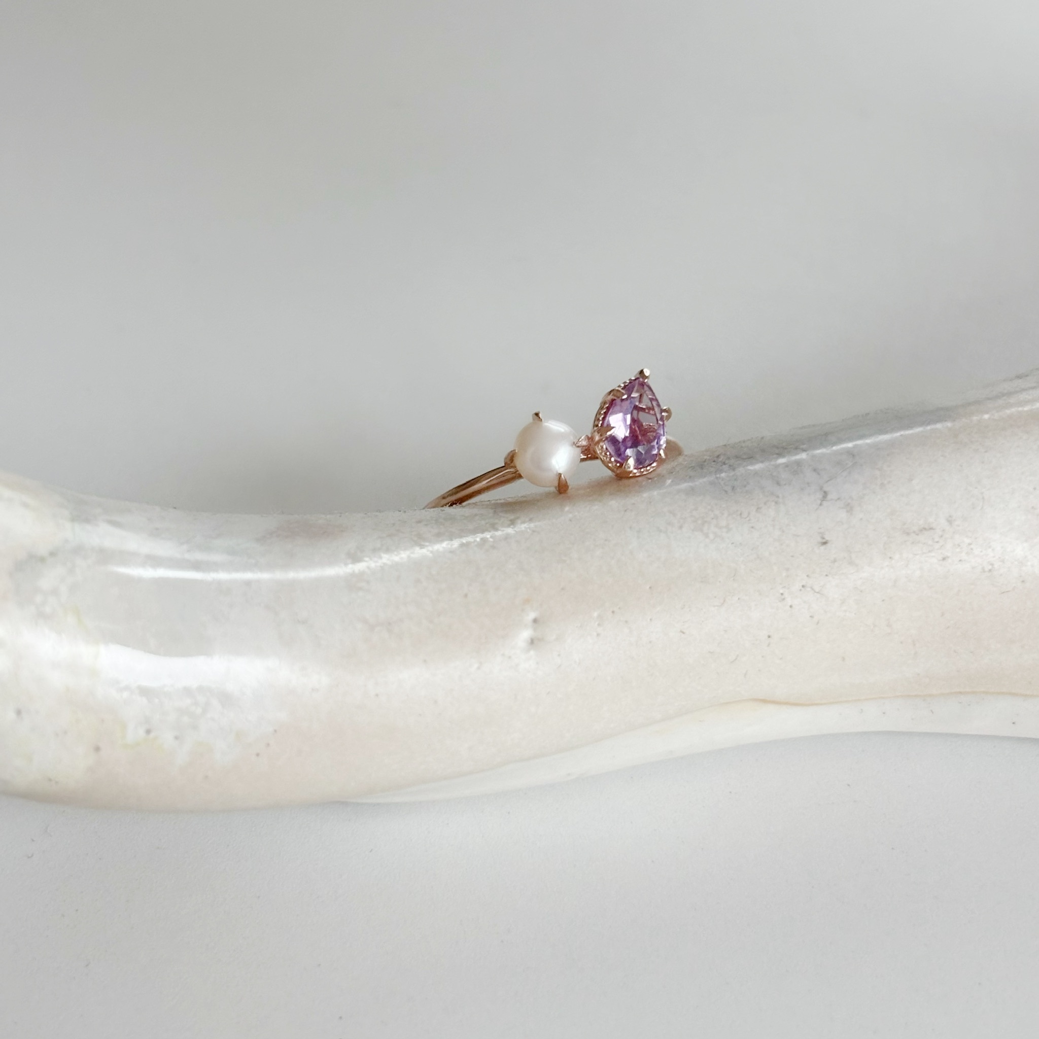 Pearl tear紫水晶戒指