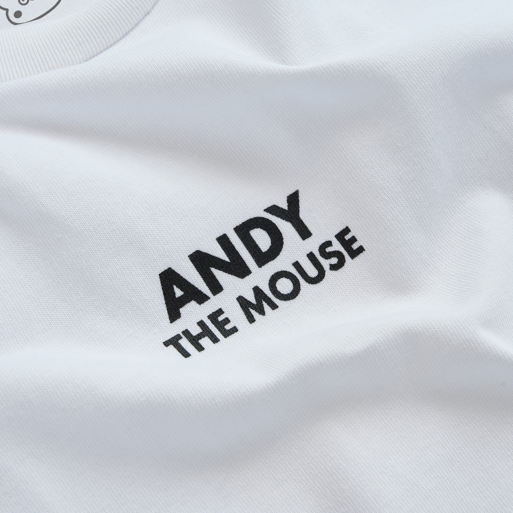 ANDY THE MOUSE,ANDY,安迪老鼠,T恤,厚磅T,重磅純棉T,寬版T,挺版短T,男女共版T,寬版T,棉T,精梳棉,印花T恤,潮流T恤,日系插畫T,中性T恤,親膚棉T,夏季T恤,扎實,柔軟,不悶熱,親膚