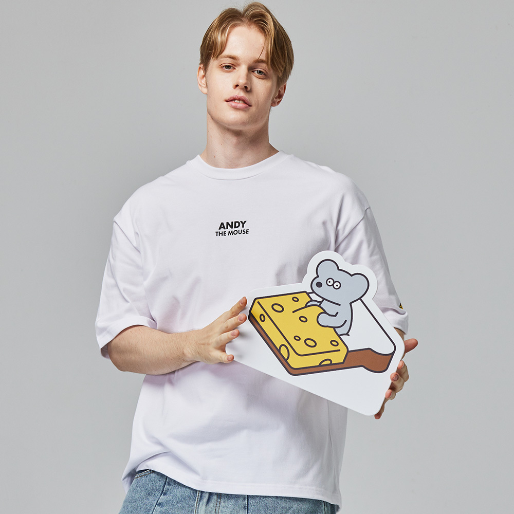 ANDY THE MOUSE,ANDY,安迪老鼠,T恤,厚磅T,重磅純棉T,寬版T,挺版短T,男女共版T,寬版T,棉T,精梳棉,印花T恤,潮流T恤,日系插畫T,中性T恤,親膚棉T,夏季T恤,扎實,柔軟,不悶熱,親膚