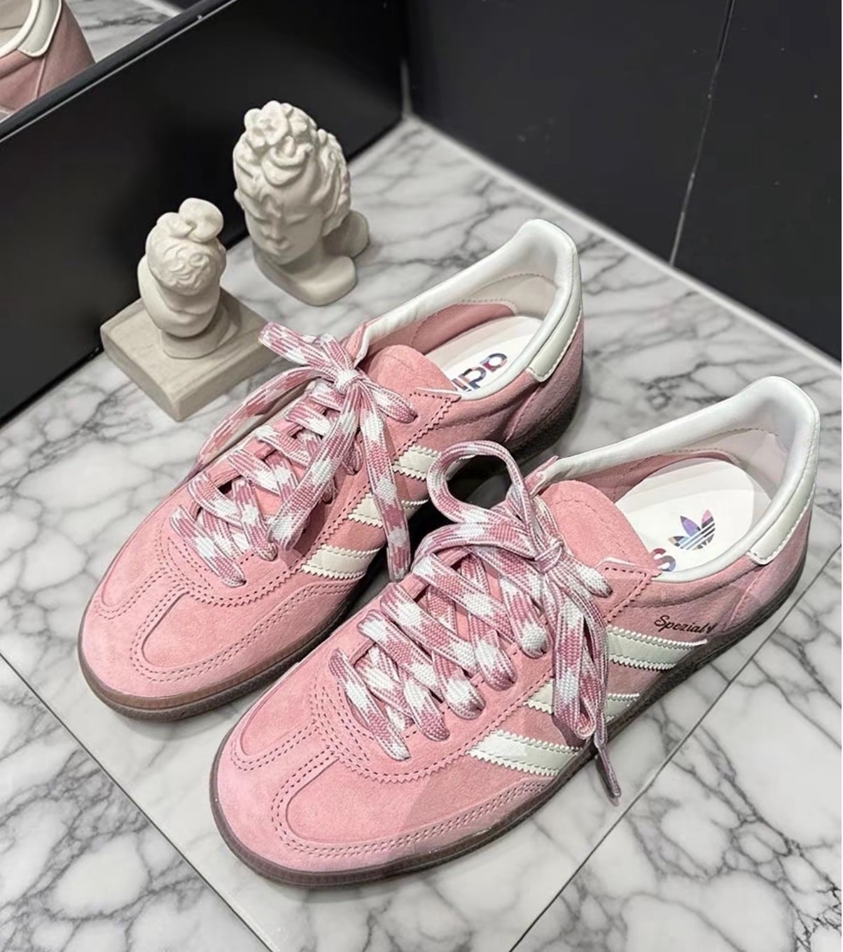 adidas Handball Spezial 粉白 經典百搭 低幫板鞋 防滑耐磨 男女同款 復古愛迪達