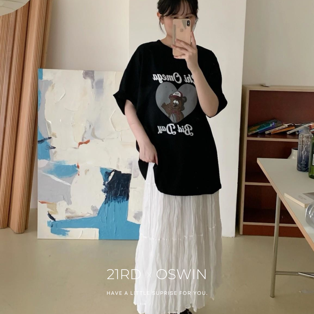 韓系 愛心加油小熊 T恤