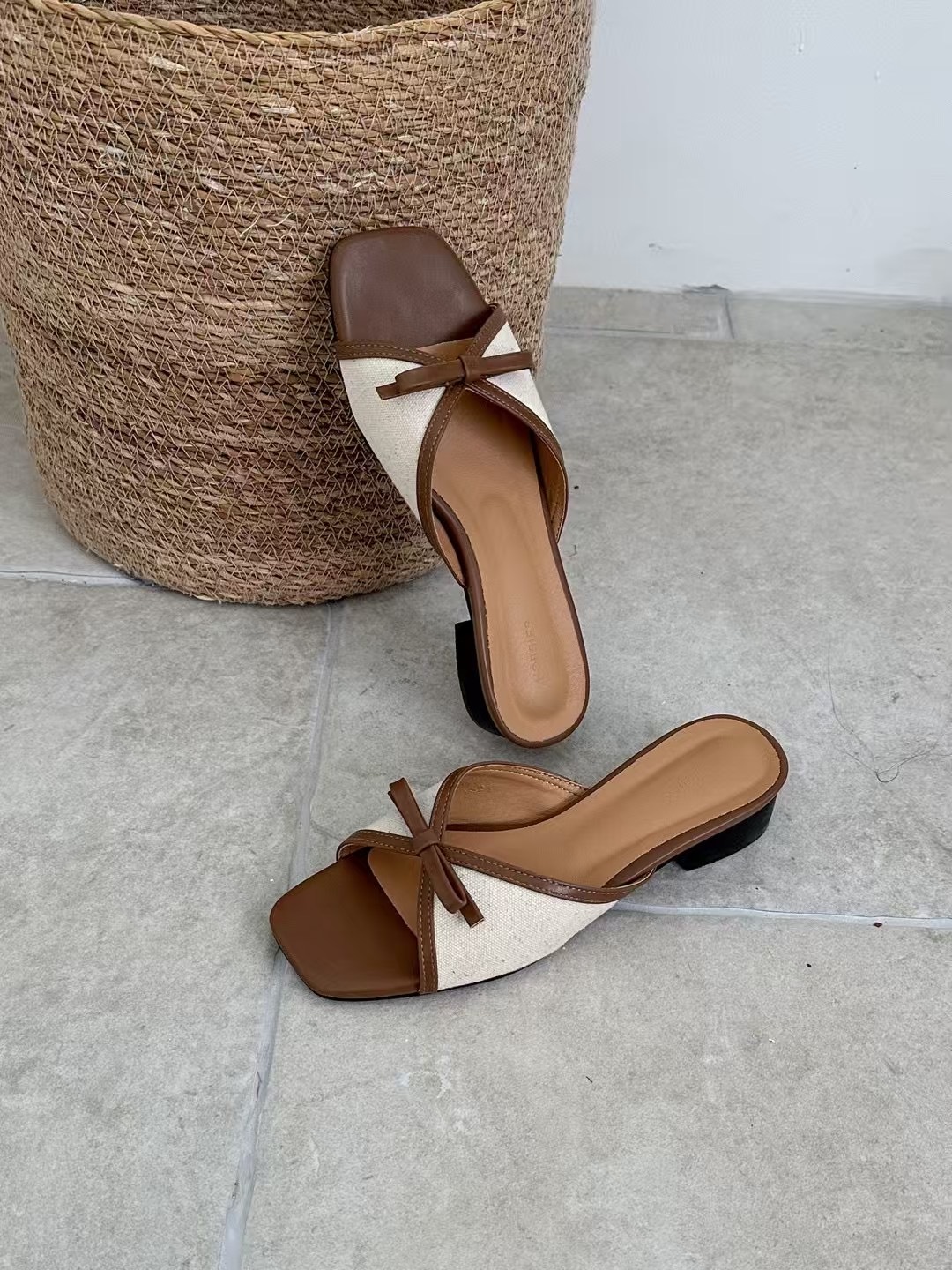 Summer棉麻拼皮Sandals *Special price*