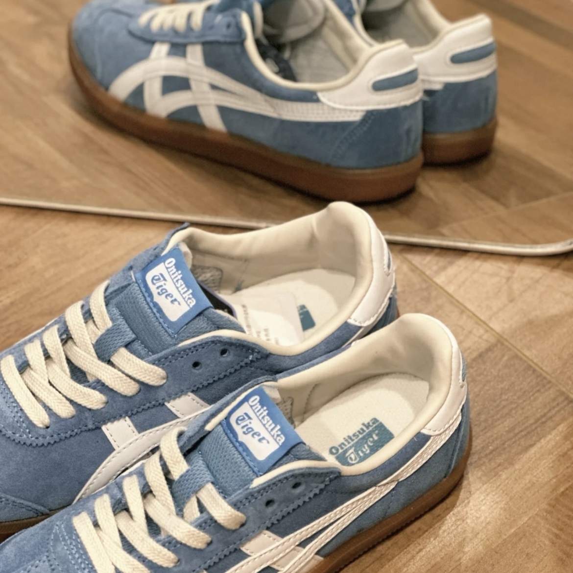 ONITSUKA TIGER 鬼塚虎藍莓焦糖天空藍德訓鞋麂皮zj4je3女鞋1183A907-40
