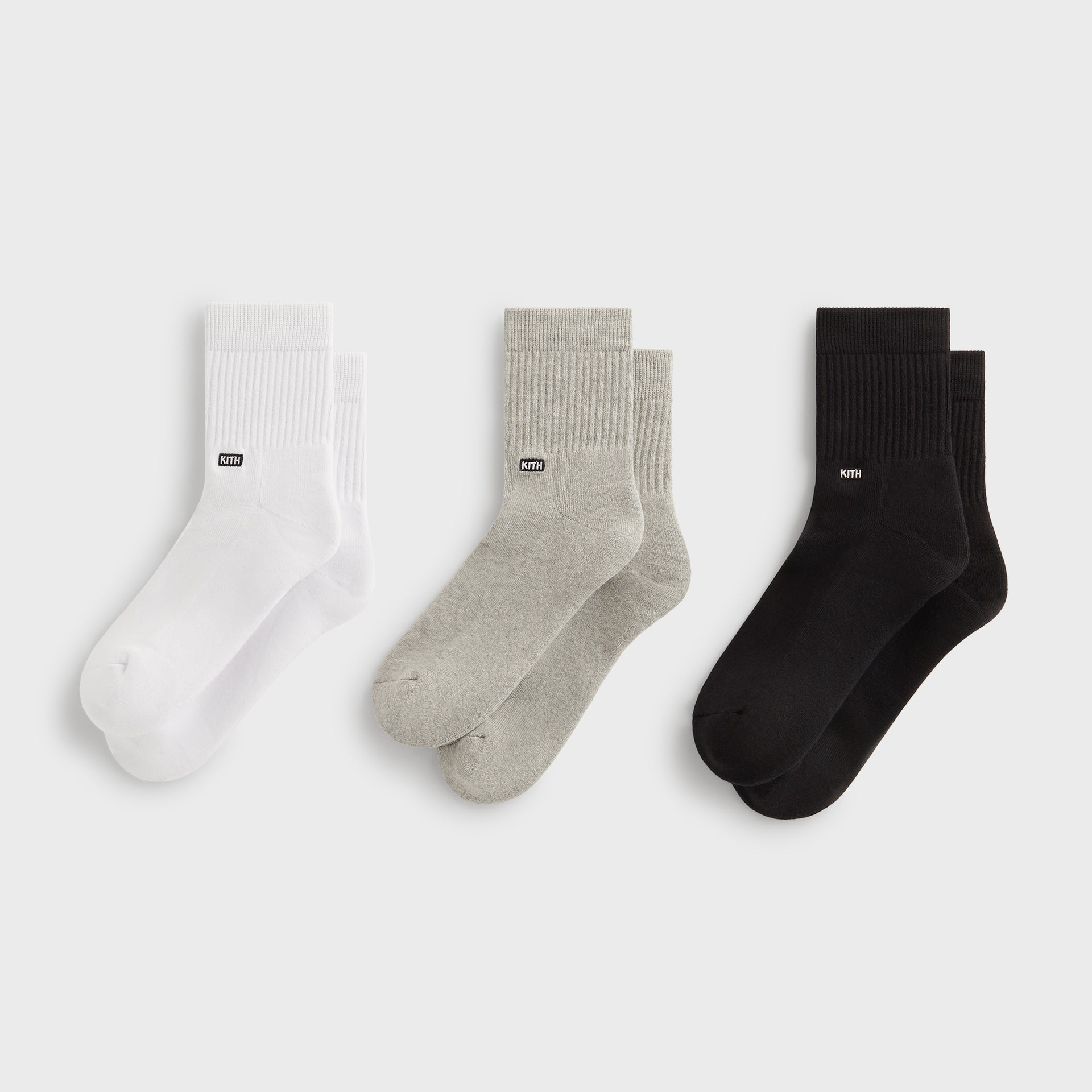 2025SS Kith Classic Half Crew 3-Pack Socks 基本款 三色一包 BOX LOGO 襪子 長襪 現貨