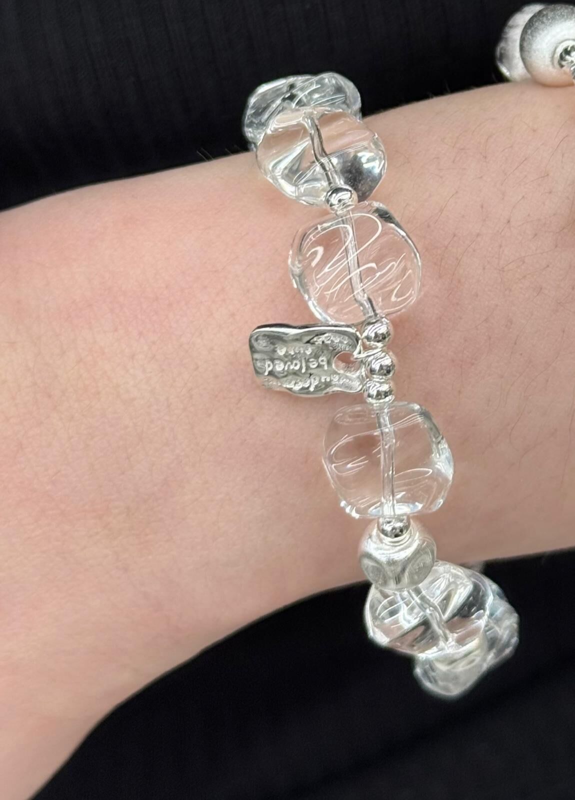 （3261）隨形白水晶x925銀珠手鏈