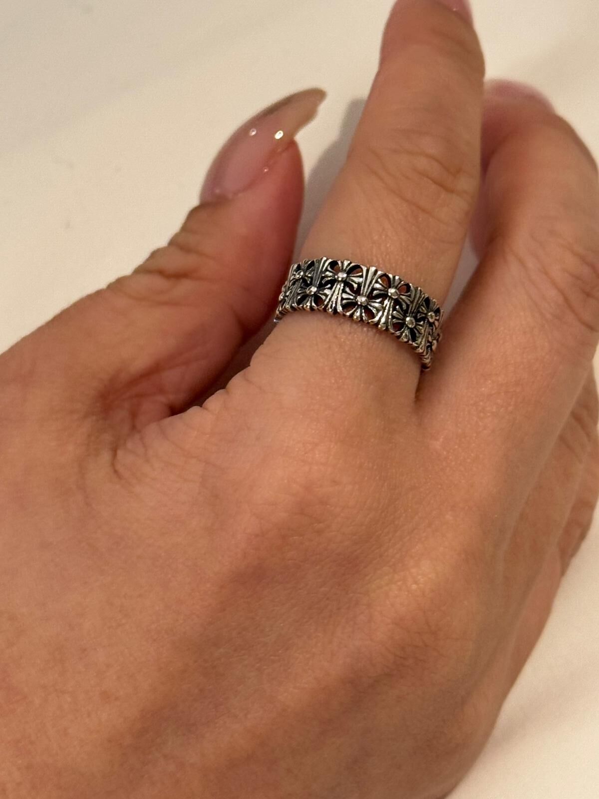 （3264）十字架通花925純銀戒指