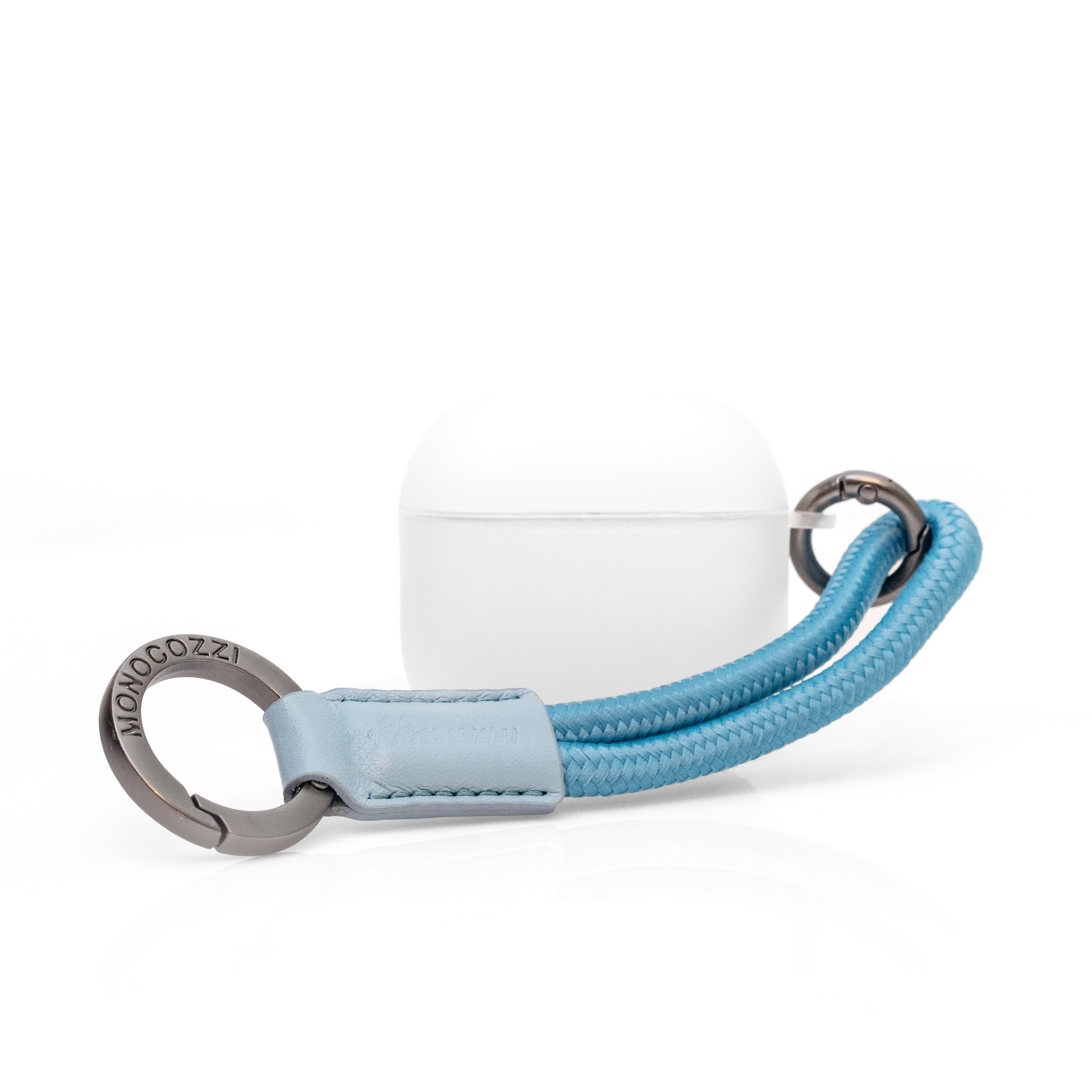 ESSENTIALS | Dust Proof Translucent Soft Plastic Case for AirPods 4 with Strap  - Translucent/  Slate Blue