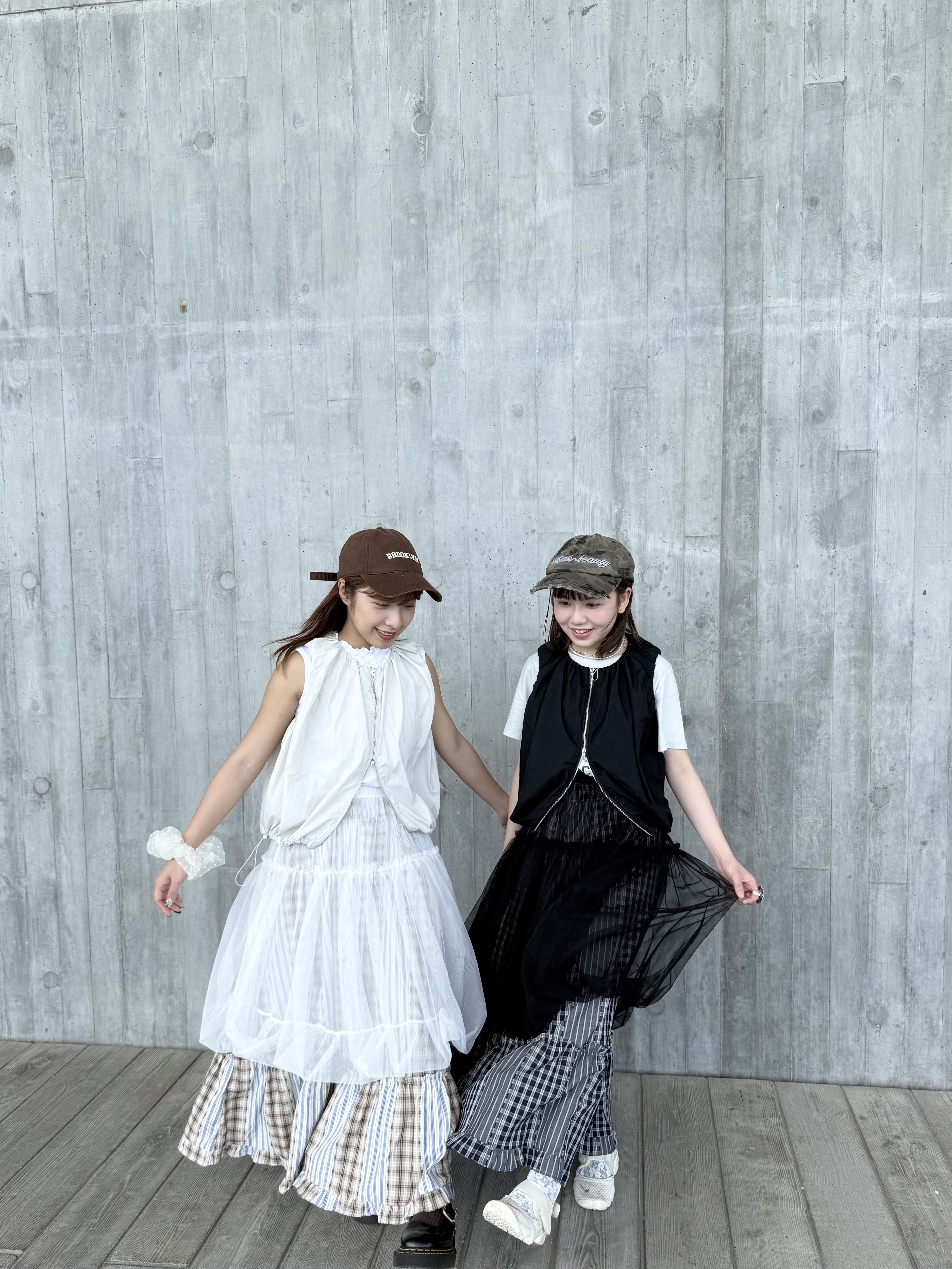 可束泡泡雙拉鍊背心