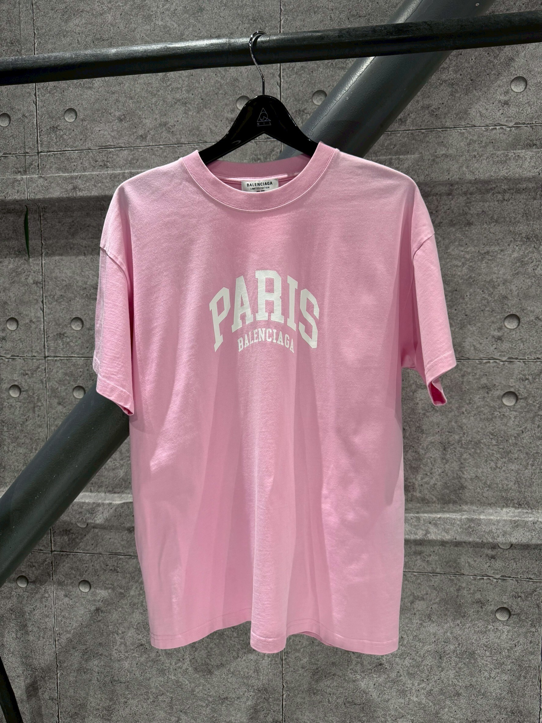 BALENCIAGA Paris Logo 粉色 短袖 T