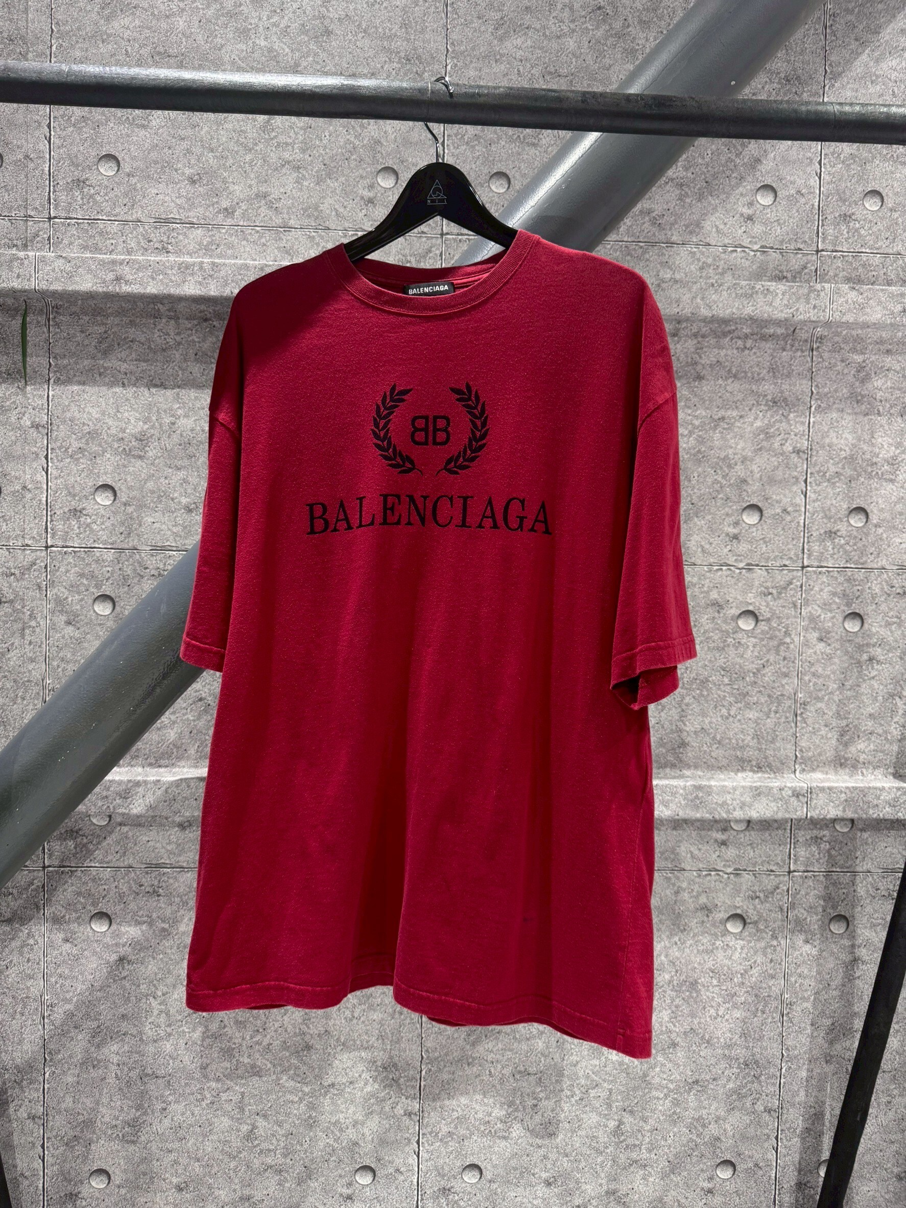 BALENCIAGA 麥穗雙B Logo 紅色 短袖 T