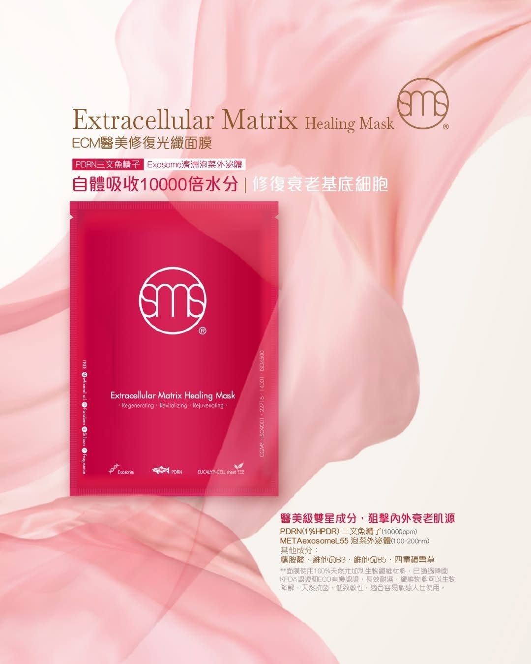 SMS ECM Extracellular Matrix Healing Mask 醫美修復光纖面膜 （美容院裝）
