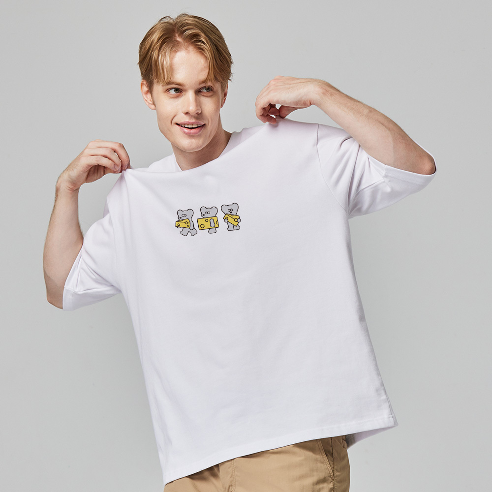 ANDY THE MOUSE,ANDY,安迪老鼠,T恤,厚磅T,重磅純棉T,寬版T,挺版短T,男女共版T,寬版T,棉T,精梳棉,印花T恤,潮流T恤,日系插畫T,中性T恤,親膚棉T,夏季T恤,扎實,柔軟,不悶熱,親膚
