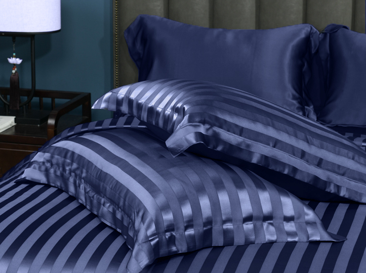 Black Smith -紳士藍2870針 冰絲瑰麗條子系列套裝(單人/雙人/加大/特大)