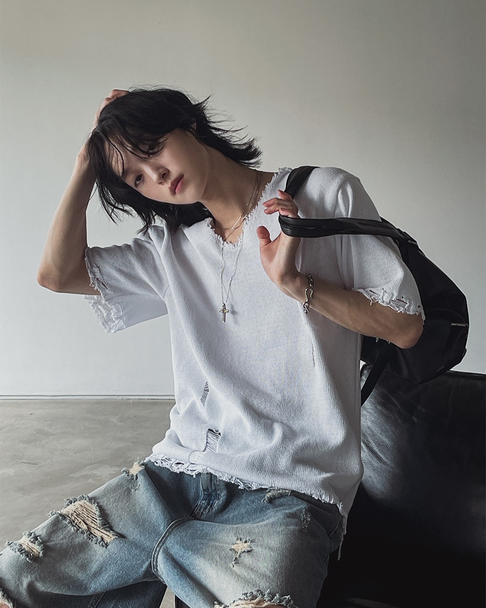 Atli Damage V領短袖針織衫