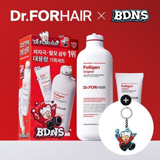 [31/05 - 31/07] Dr.FORHAIR x BDNS Folligen Original Shampoo 750ml [Olive Young Planning Set]